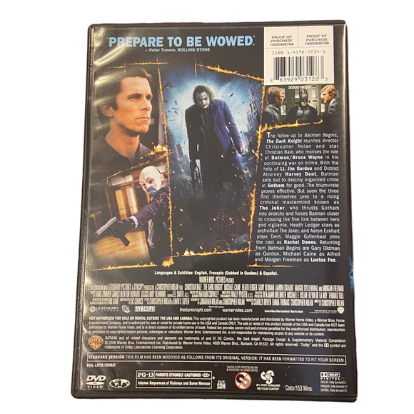 ❗️5/$25❗️Batman The Dark Knight DVD - Picture 3 of 3